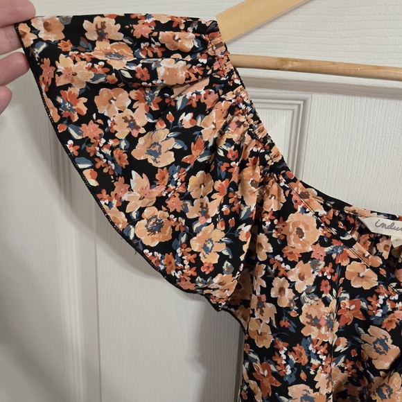 Indulge Floral Ruffle Off The Shoulders Maxi Dress in Black and Pink Size Large - Picture 7 of 11